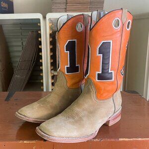 ROCKIN LEATHER Women's Size 10 B Orange Tan Dukes of Hazzard Suede Boots 2165